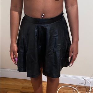 Black leather skirt ,